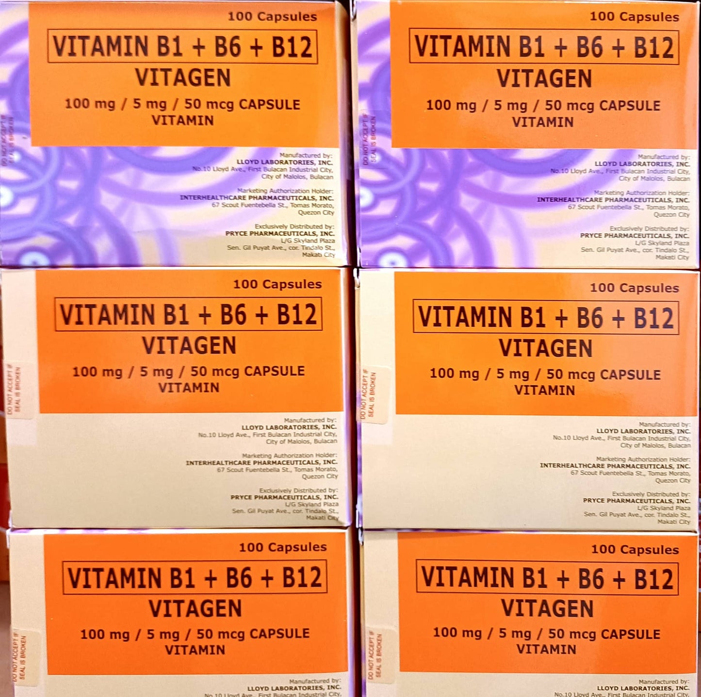VITAGEN VITAMIN B1 + B6 + B12 Capsule 100's