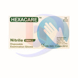 HEXACARE Disposable Examination Gloves Nitrile Small Pieces 100's