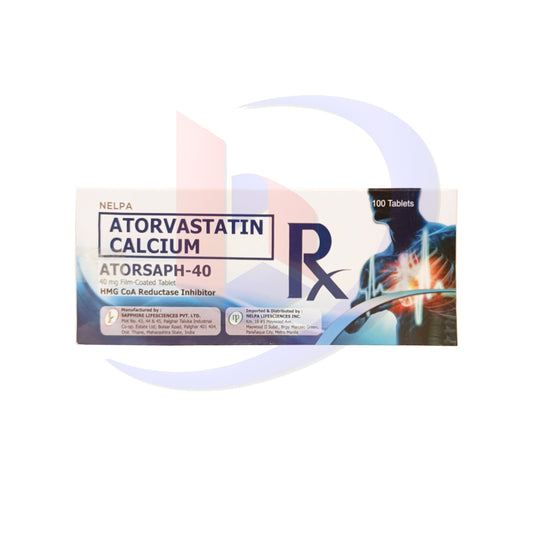 Atorvastatin (Atorsaph) 40mg Film Coated Tablet 100's