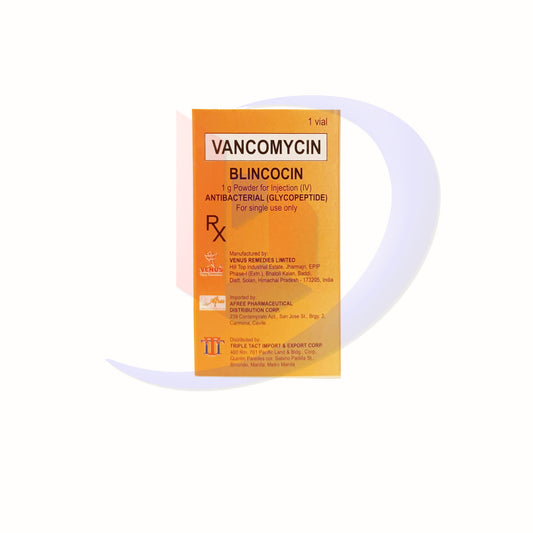 BLINCOCIN Vancomycin 1g Powder for Injection I.V Vial 1's