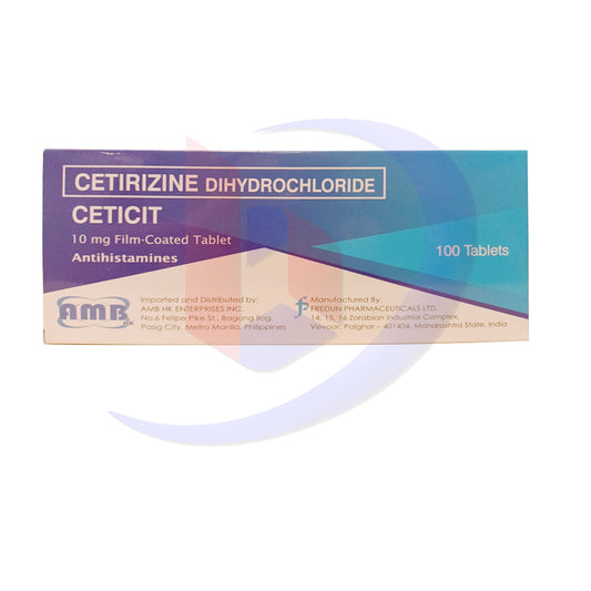 CETICIT Cetirizine Dihydrochloride 10mg Film Coated Tablet 100's