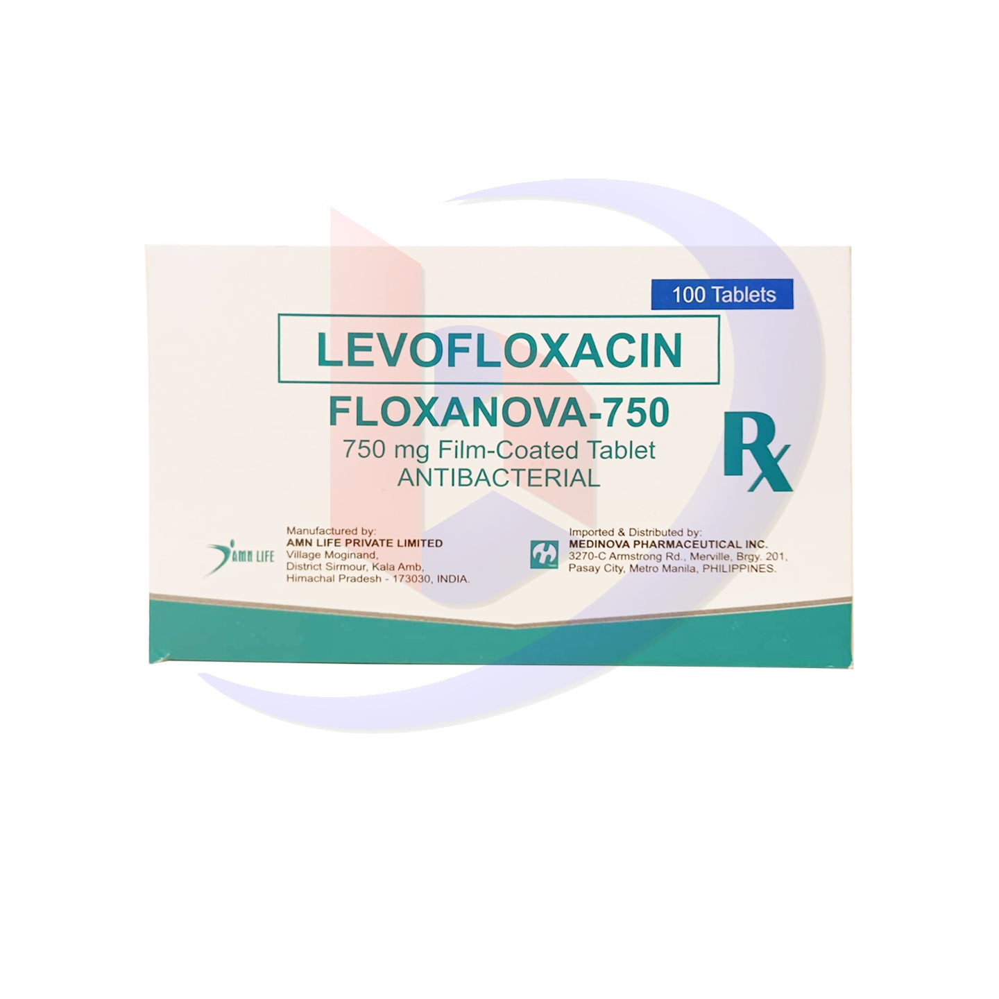 Levofloxacin (Floxanova 750) 750mg Film Coated Tablet 100's