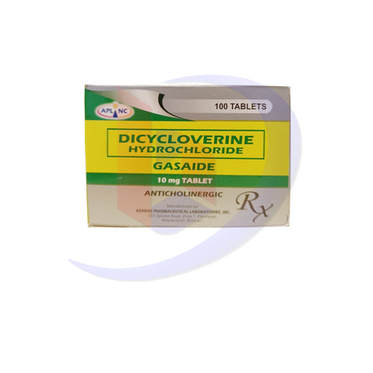 GASAIDE Dicycloverine Hydrochloride 10mg Tablet 100's