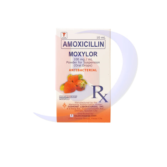MOXYLOR Amoxicillin 100mg/ml Powder for Suspension Anti Bacterial (Oral Drops) 10ml