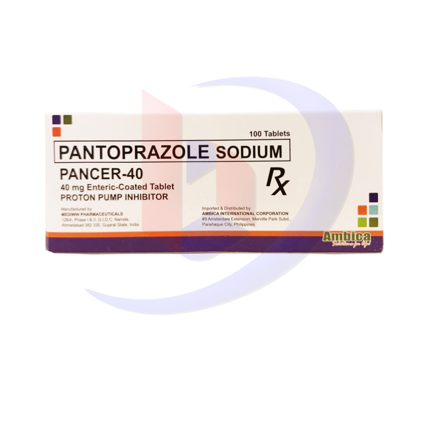 Pantoprazole Sodium (Pancer 40) 40mg Enteric Coated Tablet 100's