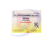 RIPHEN Chlorphenamine Maleate 4mg Tablet Antihistamine Tablet 100's