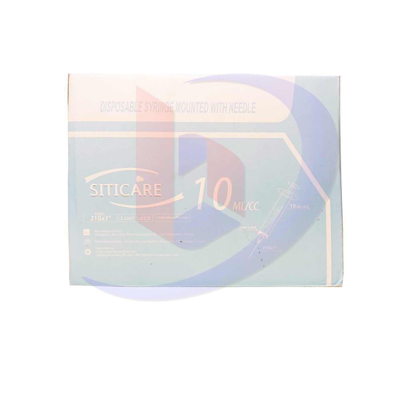 Disposable Syringe Mounted with Needle (Siticare) 10ml/CC (21Gx1") Pieces 100's