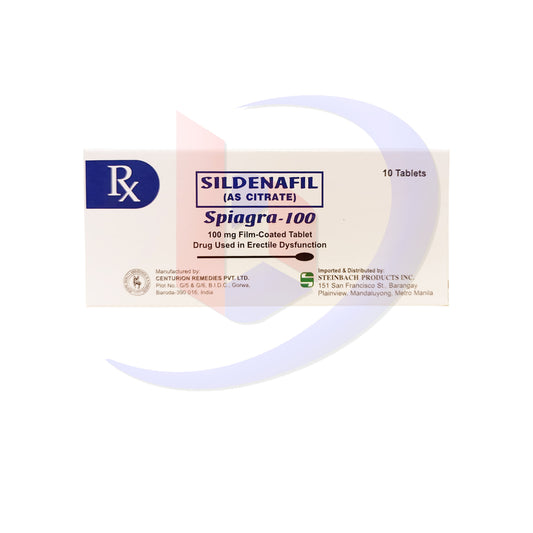 SPIAGRA 100 Sildenafil 100mg Film Coated Tablet 10's