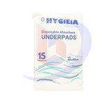 Disposable Absorbent Underpads (Hygieia) Size 60 x 90cm Underpads 10's