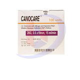 IV Cannula with Wings and Injection Port (Canocare) Radio Opaque Catheter G26