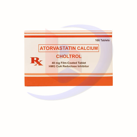 Atorvastatin Calcium (Choltrol) 40mg Film Coated Tablet 100's