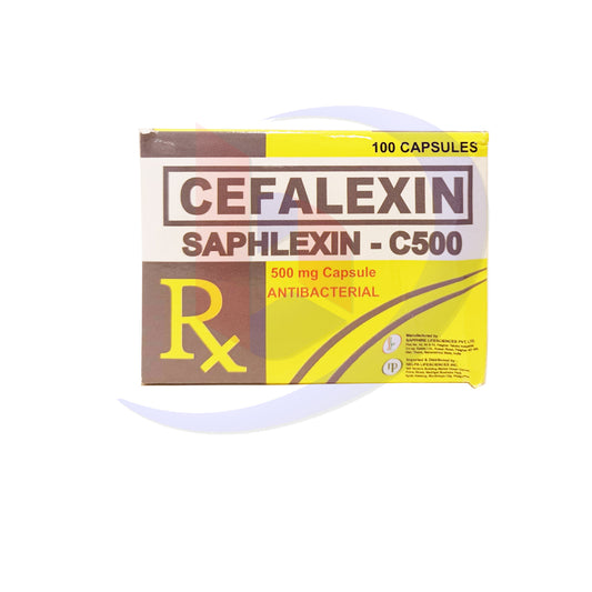 SAPHLEXIN Cefalexin 500mg  Capsule 100's