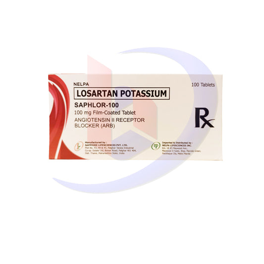 SAPHLOR Losartan Potassium 100mg Film Coated Tablet 100's