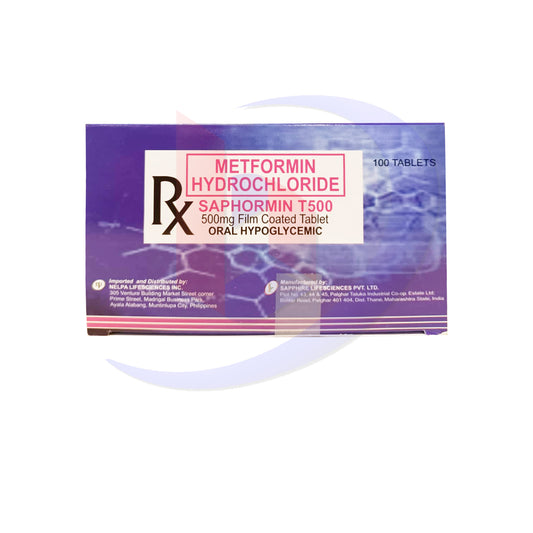 SAPHORMIN Metformin Hydrochloride 500mg Film Coated Tablet 100's