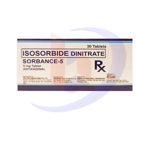 SORBANCE Isosorbide Dinitrate 5mg Tablet 30's