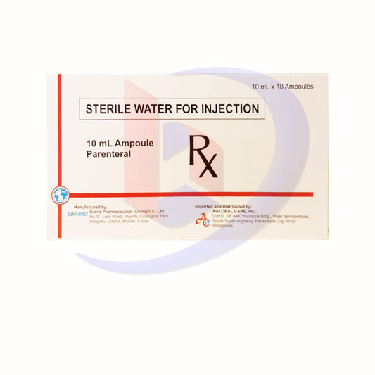 Sterile Water (Grand Pharma) for Injection 10ml x Ampoule 10's