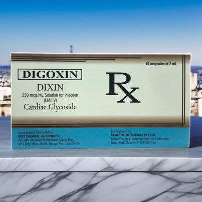 DIXIN Digoxin 250mcg/ml Solution for Injection (I.M/I.V) 2ml x Ampoule ...