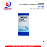 COCINE Amikacin 250mg/ml 500mg/2ml Solution for Injection I.M / I.V Vial 1's