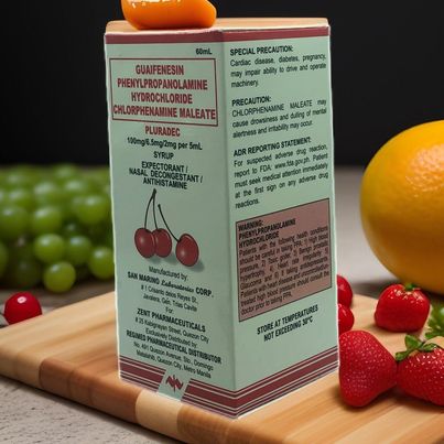 Guaifenesin Phenylpropanolamine Hydrochloride Chlorphenamine Maleate 100mg/6.5mg/2mg Per 5ml Syrup 60ml