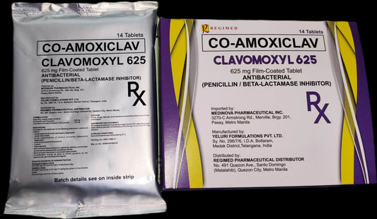 CLAVOMOXYL Co-Amoxiclav 625mg Film Coated Tablet 14's