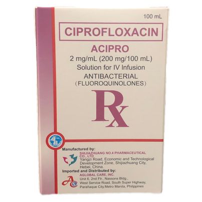 Ciprofloxacin (Acipro) 2mg/ml 200mg/100ml Solution for I.V Infusion 100ml