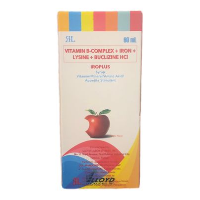 Vitamin B Complex + Iron + Lysine + Buclizine HCI (Iroplus) Syrup Vitamin/Mineral/Amino Acid/Appetite Stimulant 60ml