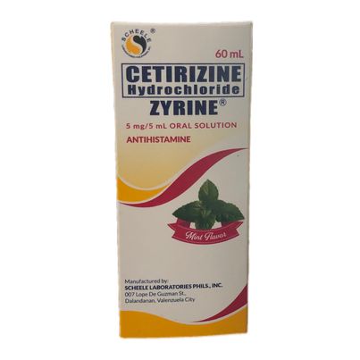 Cetirizine Hydrochloride (Zyrine) 5mg/5ml Oral Solution Syrup 60ml