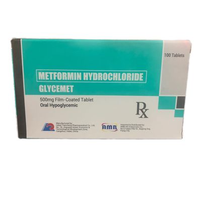 Metformin Hydrochloride (Glycemet) 500mg FC Oral Hypoglycemic Tablets 100's