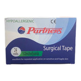 PARTNERS Surgical Tape Hypoallergenic 1/2 inch x 10 Yrads Rolls 24's