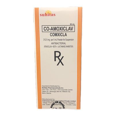 Co Amoxiclav (Comxicla 250) 312.5mg per 5ml Powder for Suspension 60ml