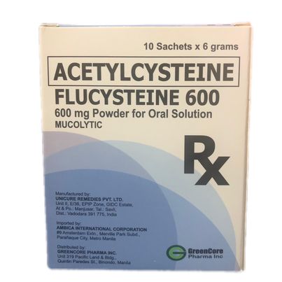 Acetylcysteine (Flucysteine 600) 600mg Powder for Oral Solution 6grams Sachet 10's