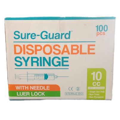 Disposable Syringe (Sure Guard) 23g x 1 (0.6 x 25mm) 10CC 100's