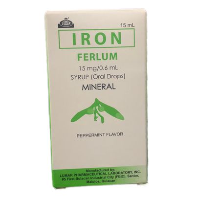 Iron Ferrous Sulfate (Ferlum) 15mg/0.6ml Oral Drops Syrup 15ml