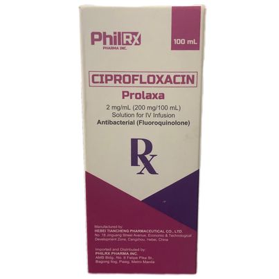 Ciprofloxacin (Prolaxa) 2mg/ml (200mg/100ml) Solution For IV Infusion 100ml
