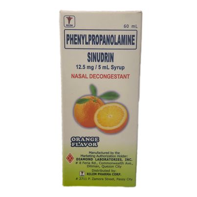 Phenylpropanolamine (Sinudrin) 12.5mg / 5ml Syrup 60ml