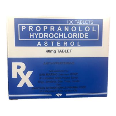 Propranolol Hydrochloride (Asterol) 40mg Tablet 100's