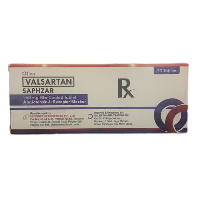 Valsartan (Saphzar) 160mg Film Coated Tablet 30's