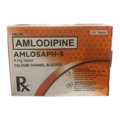 Amlodipine (Amlosaph) Calcium channel Blocker 5mg 100's