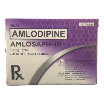 Amlodipine (Amlosaph) Calcium channel Blocker 10mg 100's
