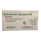 XYLODENT Lidocaine HCI + Epinephrine 20mg/10mcg per ml (36mg/18mcg per 1.8ml) Solution for Injection 50 Carpule x 1.8ml