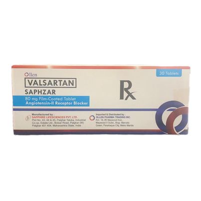 Valsartan (Saphzar) 80mg Film coated Tablet 30's