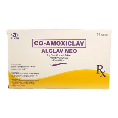 Co Amoxiclav (Alclav Neo) 1g Film Coated Tablet 14's