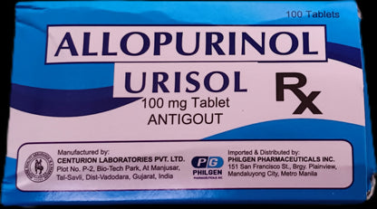 URISOL Allopurinol 100mg Antigout Tablet 100's