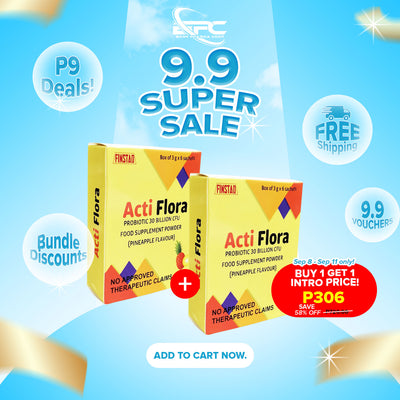 ACTI FLORA Probiotic 30 Billion CFU Food Supplement Pineapple Flavor 3g Sachet 6's