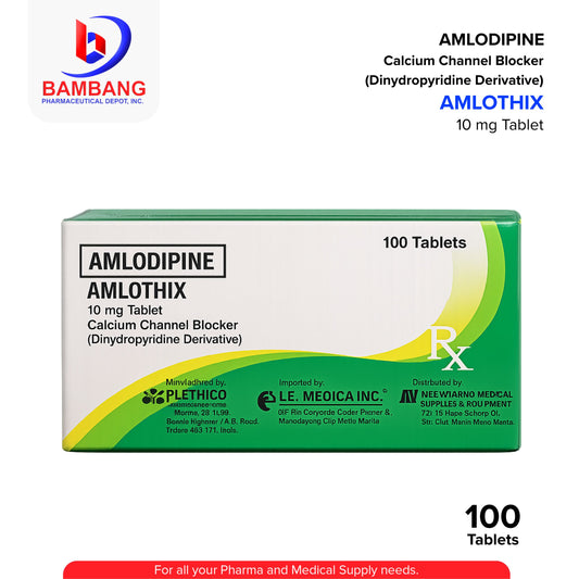 Box of Amlodipine Amlothix tablets with Bambang Pharmaceutical logo