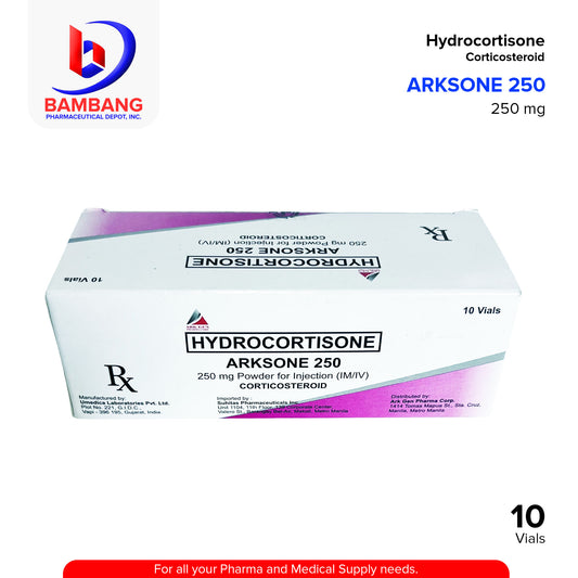 ARKSONE Hydrocortisone 250mg Powder For Injection IM/IV Vials 10's
