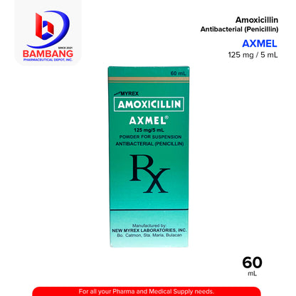 AXMEL Amoxicillin 125mg/5ml Powder for Suspension Penicillin 60ml