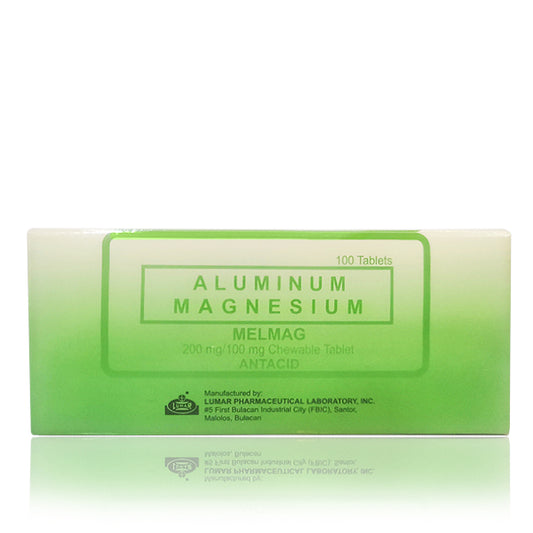Aluminum Magnesium (Melmag) 200mg/100mg Antacid Chewable Tablet 100's