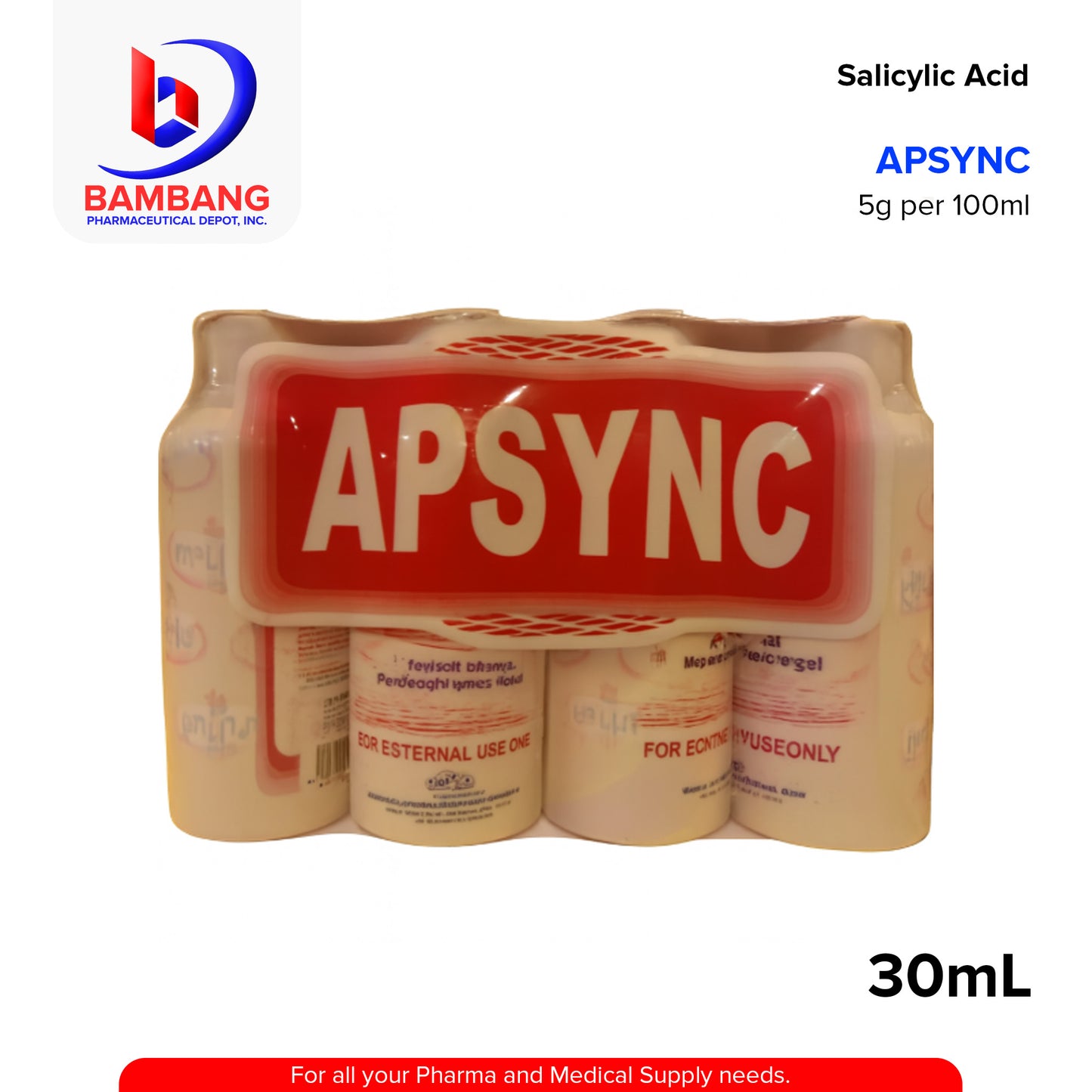 APSYNC Salicylic Acid 5g per 100ml Bottle 30ml