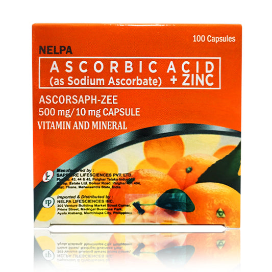Ascorbic Acid + Zinc (Ascorsaph-Zee) 500mg/10mg Capsule 100's